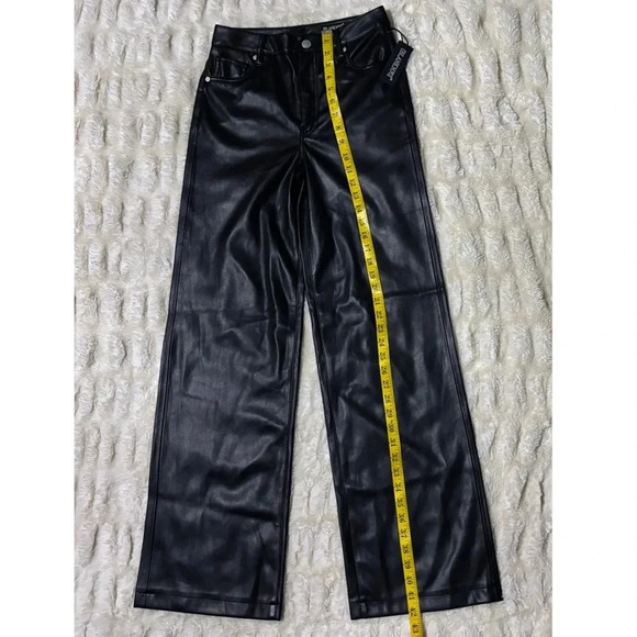 NWT BLANKNYC Women’s Franklin Leather High Rise Wide Leg Pants - Picture 10 of 13